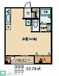 クオリティマンションあら町 ワンルームの間取図画像