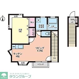 マンションコンシャス2箱田 1LDKの間取図画像