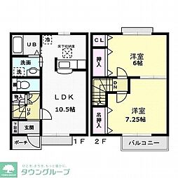 ハーモニア1 2LDKの間取図画像
