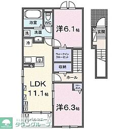 プレシャスパーク 2LDKの間取図画像