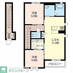 インペルヴィレッジ 2LDKの間取図画像