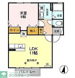 ブラン・メゾンB 1LDKの間取図画像