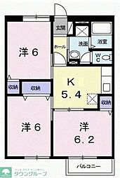 ボヌール 3Kの間取図画像