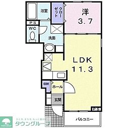 イーストユニゾン 1LDKの間取図画像