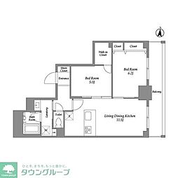 CLASSEUM高崎 2LDKの間取図画像