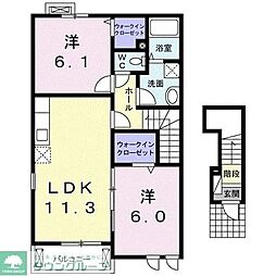 グランデフィオーレ 2LDKの間取図画像