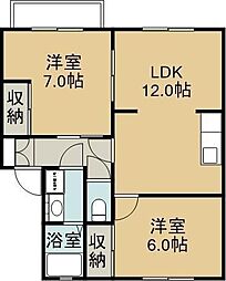 ブライトガーデン 2LDKの間取図画像