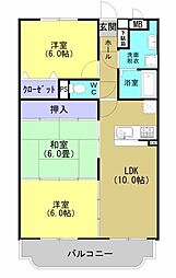 スカイヒルK 3LDKの間取図画像