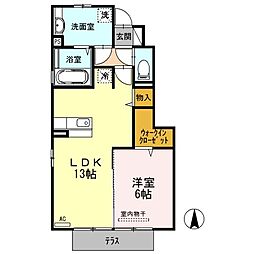 レグルス 1LDKの間取図画像
