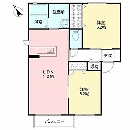 ブランシェR 2LDKの間取図画像