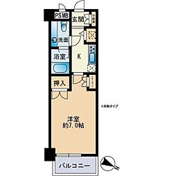 コンフォール高宮東 1Kの間取図画像