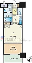 RJRプレシア博多楽水園 1LDKの間取図画像