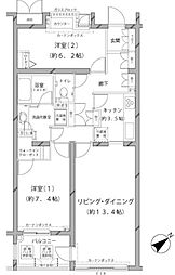 MFPRコート代官山 2LDKの間取図画像
