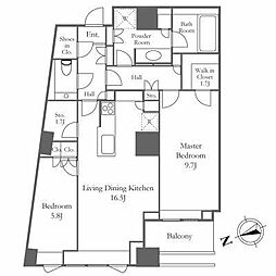 三田ガーデンヒルズウエストヒル 2LDKの間取図画像