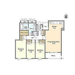 KWレジデンス桜新町 3LDKの間取図画像