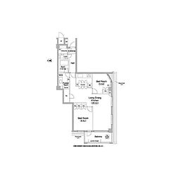 コンフォリア碑文谷 2LDKの間取図画像