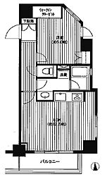 グローリオ東新宿 1LDKの間取図画像