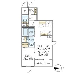 La Perla 桜新町 1LDKの間取図画像