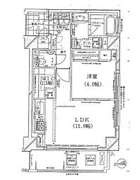 スタジオエアー白金 1LDKの間取図画像