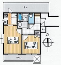 クレッセント池尻大橋 1LDKの間取図画像