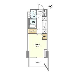 PARKFLATS祐天寺 1Kの間取図画像