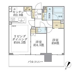 シティタワーズ東京ベイセントラルタワー 2LDKの間取図画像