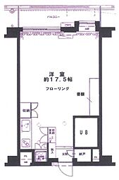 朝日マンション赤坂南部坂 ワンルームの間取図画像