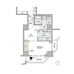 コラム神泉 1DKの間取図画像