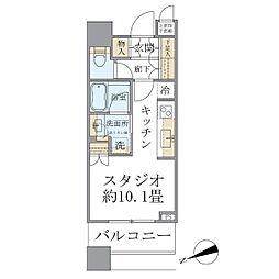 ブリリアタワーズ目黒サウスレジデンス ワンルームの間取図画像