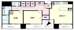 カテリーナ三田タワースイートイーストアーク 2LDKの間取図画像