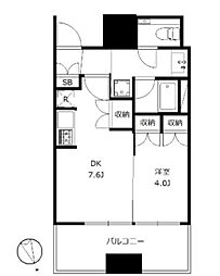 大崎ガーデンレジデンス 1DKの間取図画像