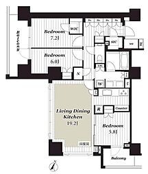 ブランズ渋谷常盤松 3LDKの間取図画像