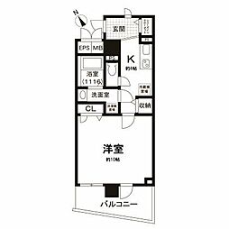サンタグリュス・武蔵小山 1Kの間取図画像