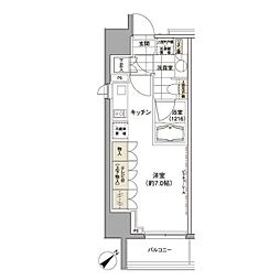 パークハビオ渋谷 ワンルームの間取図画像