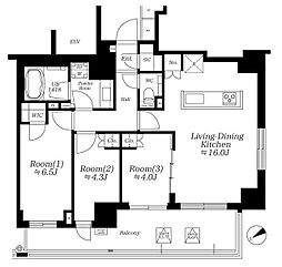 CREVIA用賀 3LDKの間取図画像