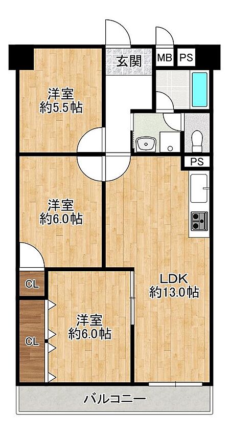 室内改装後のお引渡し!間取り変更可能です!
