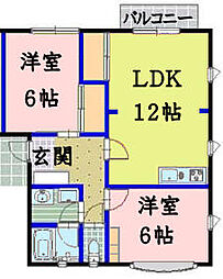 エクセレント希望が丘 2LDKの間取図画像