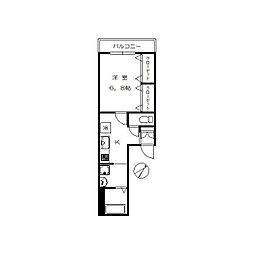 パインズアーク鵜の木 1Kの間取図画像