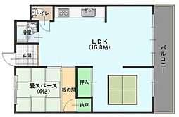 松本ビル 1LDKの間取図画像