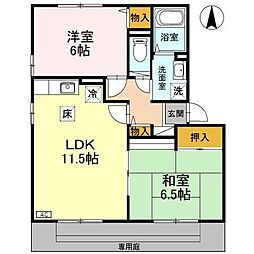 ラフィネ・A 2LDKの間取図画像