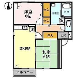 メゾンHiro 2DKの間取図画像