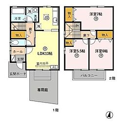 ノイ・アージュD棟 3LDKの間取図画像
