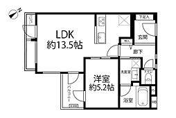 レ・ベント等々力 1LDKの間取図画像