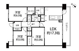 サングランデ千葉みなと 3LDKの間取図画像