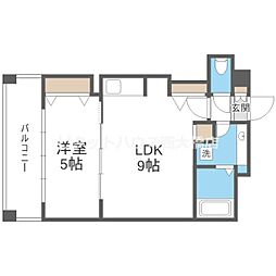 アーデンタワー立売堀 1LDKの間取図画像