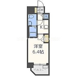 クリスタルグランツ西本町 1Kの間取図画像