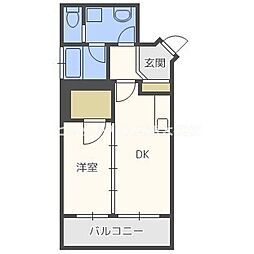 アーバネックス南堀江 1DKの間取図画像