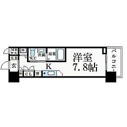 エスリード御堂筋梅田 1Kの間取図画像