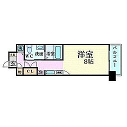エスリード御堂筋梅田 1Kの間取図画像