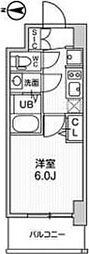 gm難波ウエストD.C. 1Kの間取図画像